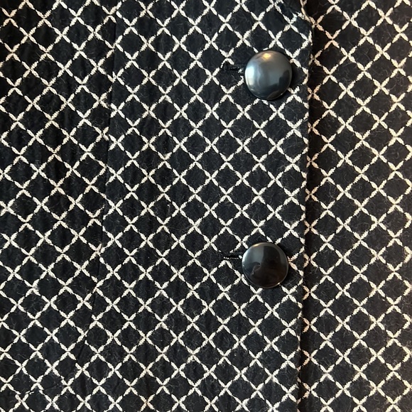 Chico cotton wool navy blazer size 2 black and white diamond design workwear - Picture 6 of 15